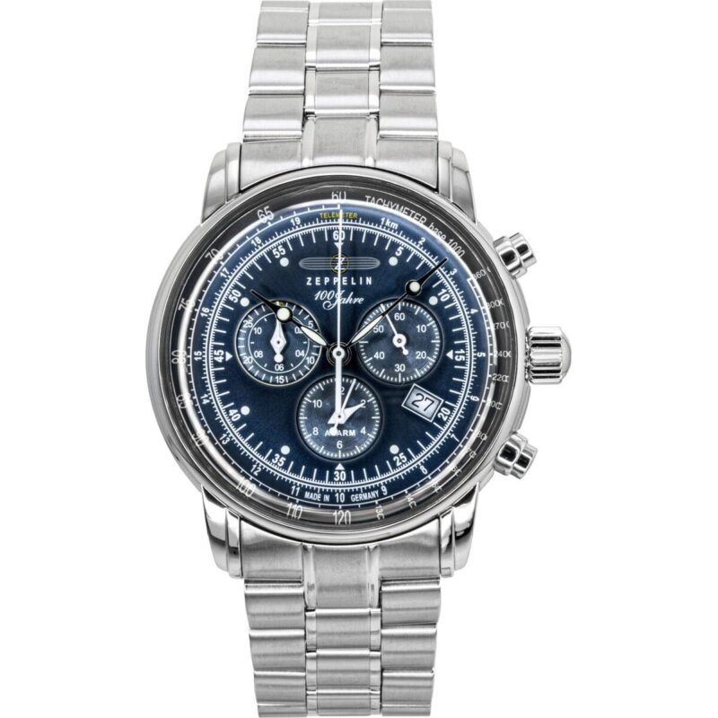 Zeppelin 100 Jahre Chronograph Stainless Steel Blue Dial Quartz 7680MB3 Men's Watch