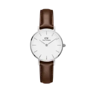 Daniel Wellington Women's classic petite bristol watch with dark brown leather strap