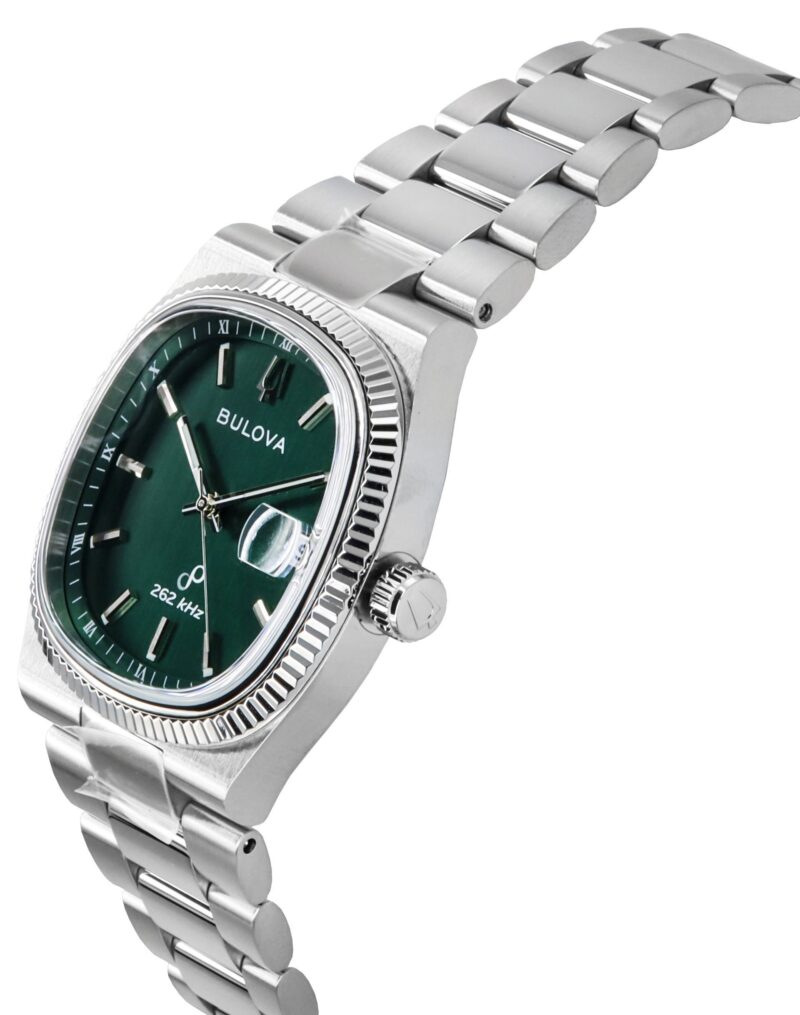 Bulova Classic Super Seville 262kHz Precisionist Stainless Steel Green Dial Quartz 96B439 Men's Watch
