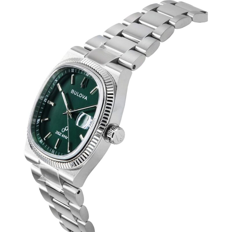Bulova Classic Super Seville 262kHz Precisionist Stainless Steel Green Dial Quartz 96B439 Men's Watch