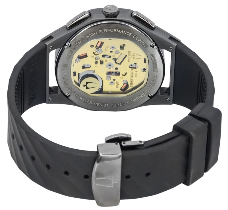 Bulova Curv Chronograph Rubber Strap Grey Dial Quartz 98A162 Men's Watch