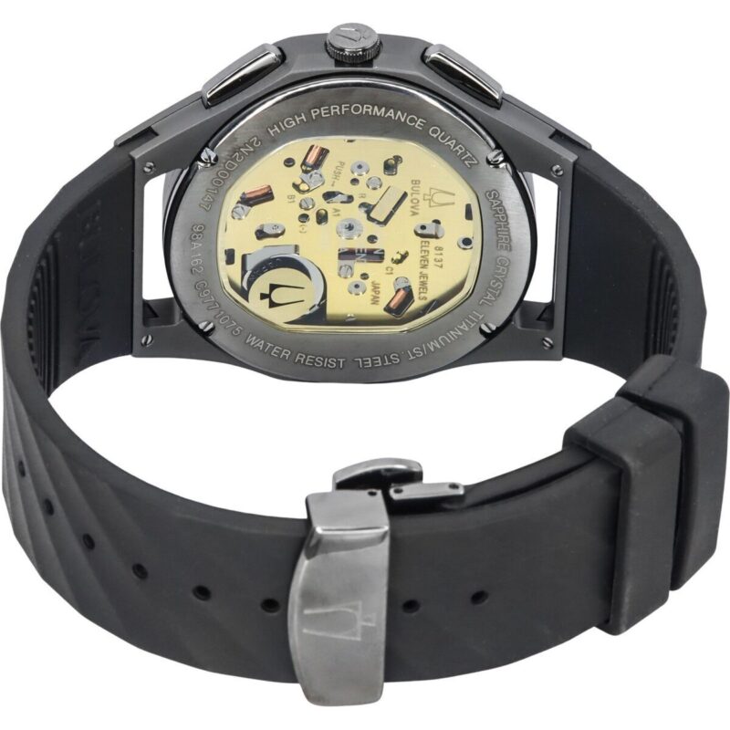 Bulova Curv Chronograph Rubber Strap Grey Dial Quartz 98A162 Men's Watch