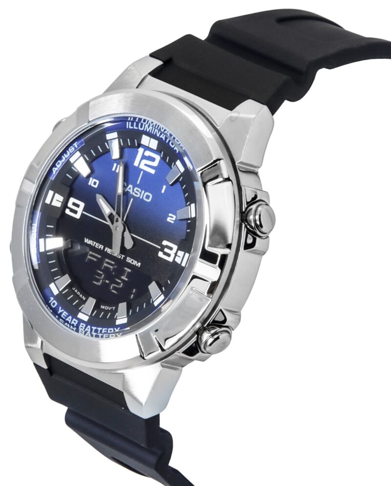 Casio Analog Digital Combination Resin Strap Blue Dial Quartz AMW-870A-2AV Men's Watch