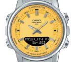 Casio Analog Digital Combination Stainless Steel Yellow Dial Quartz AMW-880D-9AV Men's Watch