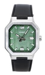 Casio Analog Leather Strap Green Dial Quartz MTP-B195L-3AV Men's Watch