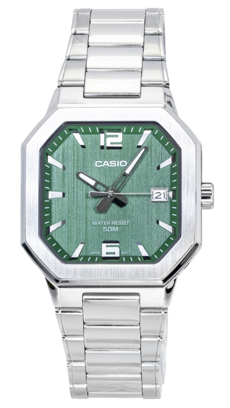 Casio Analog Stainless Steel Green Dial Quartz MTP-B195D-3AV Men's Watch