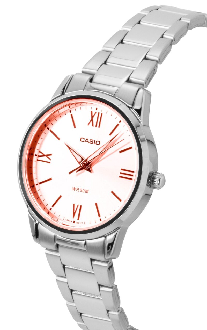 Casio Analog Stainless Steel Pink Dial Quartz LTP-1303DD-4AV Women's Watch