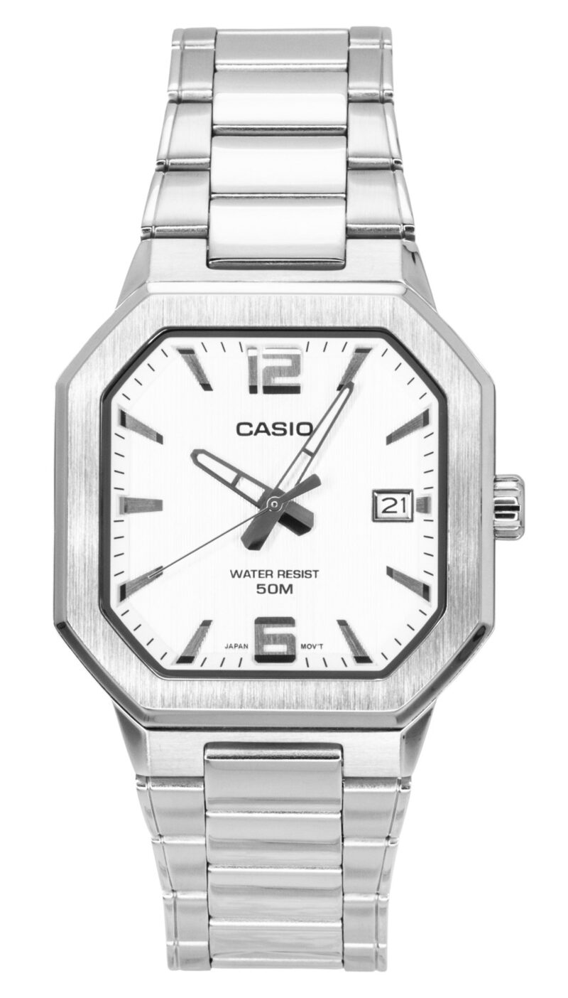 Casio Analog Stainless Steel Silver Dial Quartz MTP-B195D-7AV Men's Watch