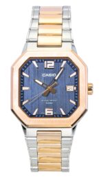 Casio Analog Two Tone Stainless Steel Black Dial Quartz MTP-B195RG-2AV Men's Watch