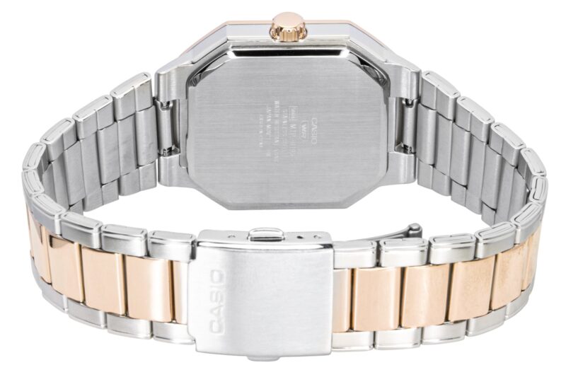 Casio Analog Two Tone Stainless Steel Black Dial Quartz MTP-B195RG-2AV Men's Watch