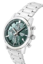 Casio Chronograph Analog Stainless Steel Green Dial Quartz MTP-E510D-3AV Men's Watch