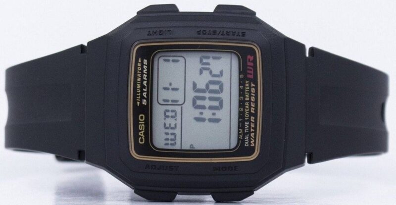 Casio Digital 5 Alarms Dual Time Illuminator F-201WA-9ADF F201WA-9ADF Men's Watch