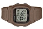 Casio Digital Brown Dual Time Resin Strap Quartz W-800H-5AV 100M Men's Watch
