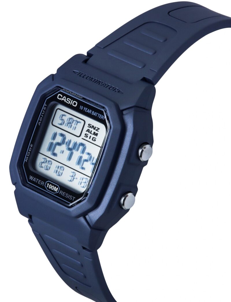 Casio Digital Resin Strap Light Blue Quartz W-800H-2AV 100M Men's Watch