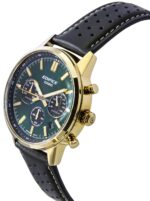 Casio Edifice Analog Chronograph Leather Strap Green Dial Quartz EFR-575CL-3A 100M Men's Watch