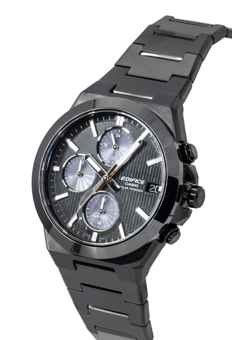Casio Edifice Analog Chronograph Stainless Steel Black Dial Solar EFS-S650DC-1A 100M Men's Watch