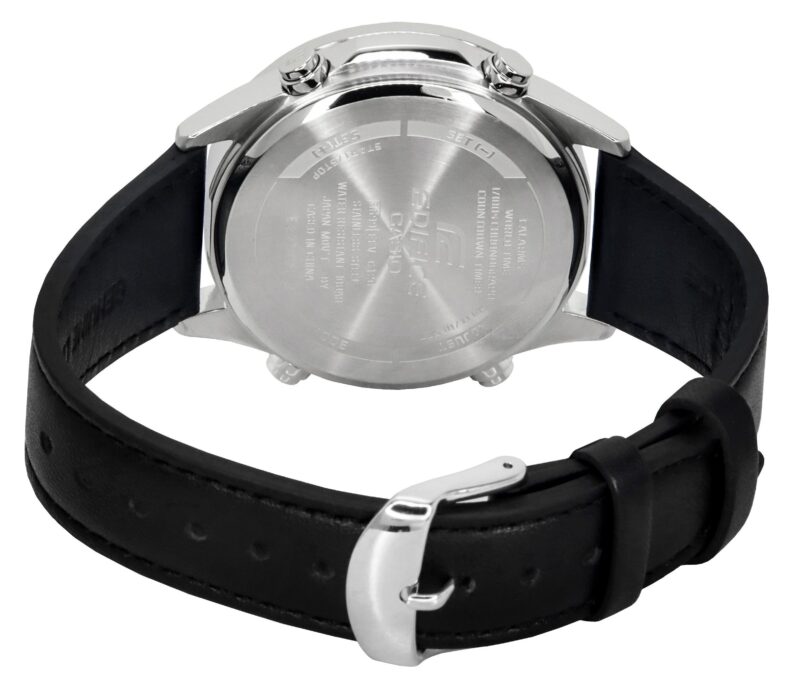 Casio Edifice Analog Digital Leather Strap Grey Dial Quartz EFV-C120L-8A 100M Men's Watch