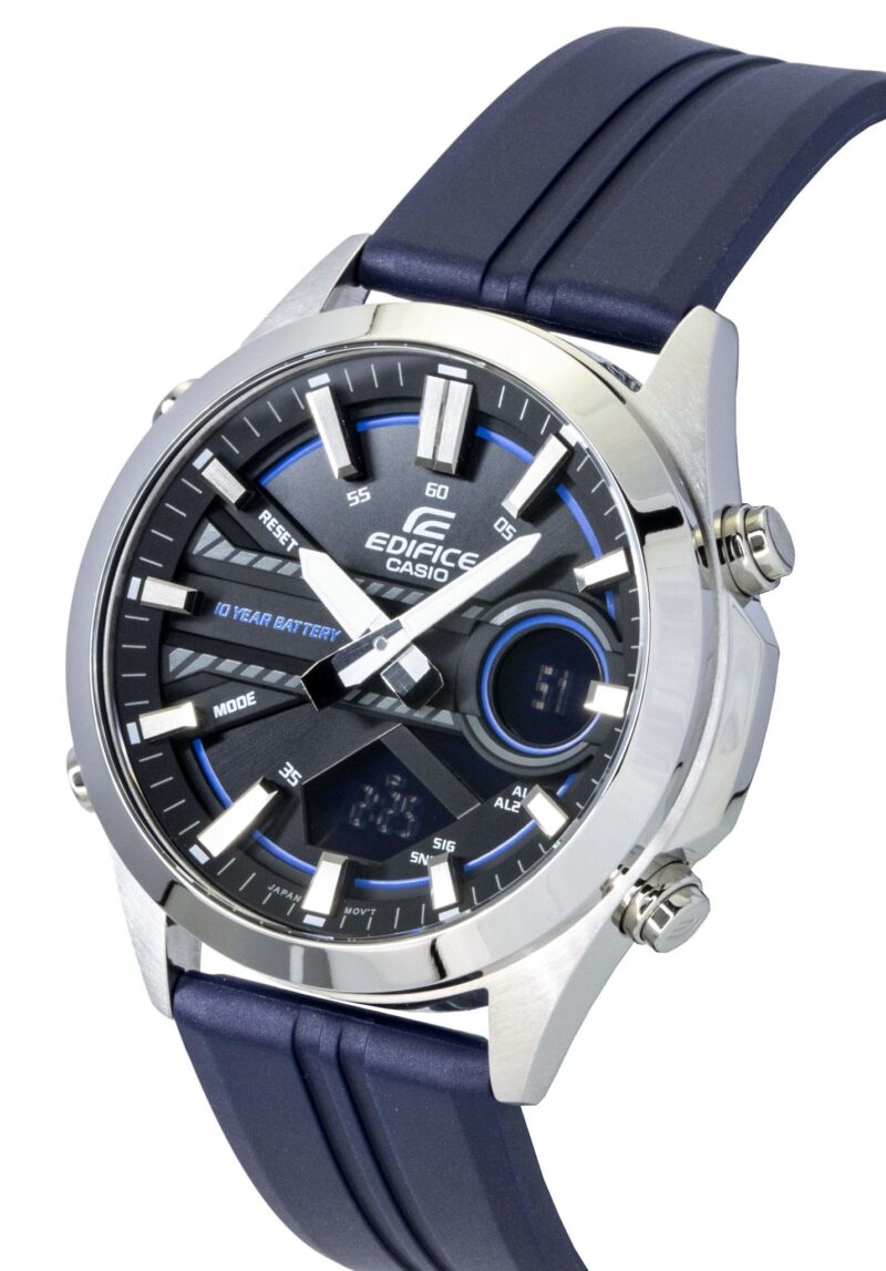 Casio Edifice Analog Digital Resin Strap Black Dial Quartz EFV-C120P-1A2 100M Men's Watch