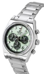 Casio Edifice Analog Standard Chronograph Stainless Steel Green Dial Quartz EFB-730D-3AV 100M Men's Watch