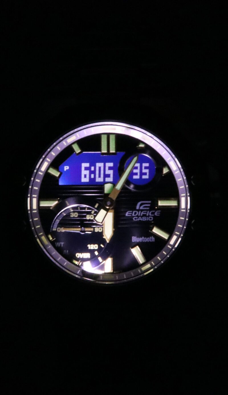 Casio Edifice Analog Digital Smartphone Link Stainless Steel Black Dial Quartz ECB-10DB-1A9 100M Men's Watch