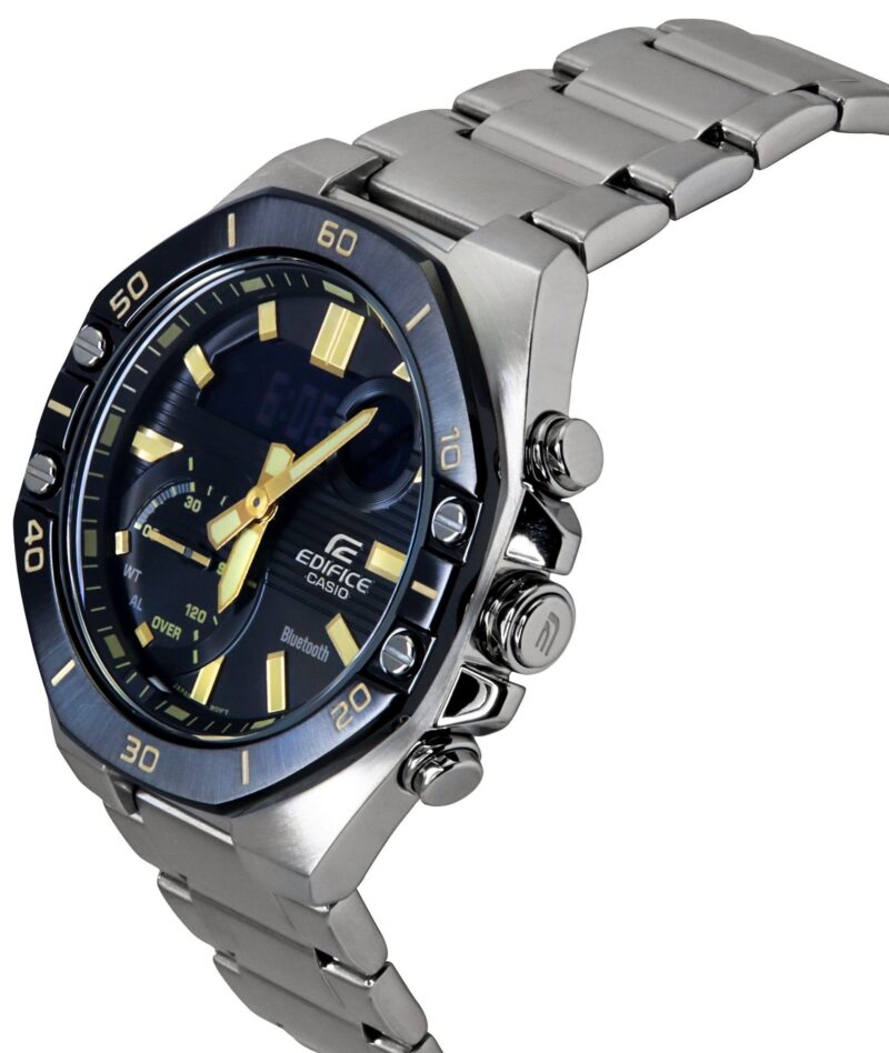 Casio Edifice Analog Digital Smartphone Link Stainless Steel Black Dial Quartz ECB-10DB-1A9 100M Men's Watch