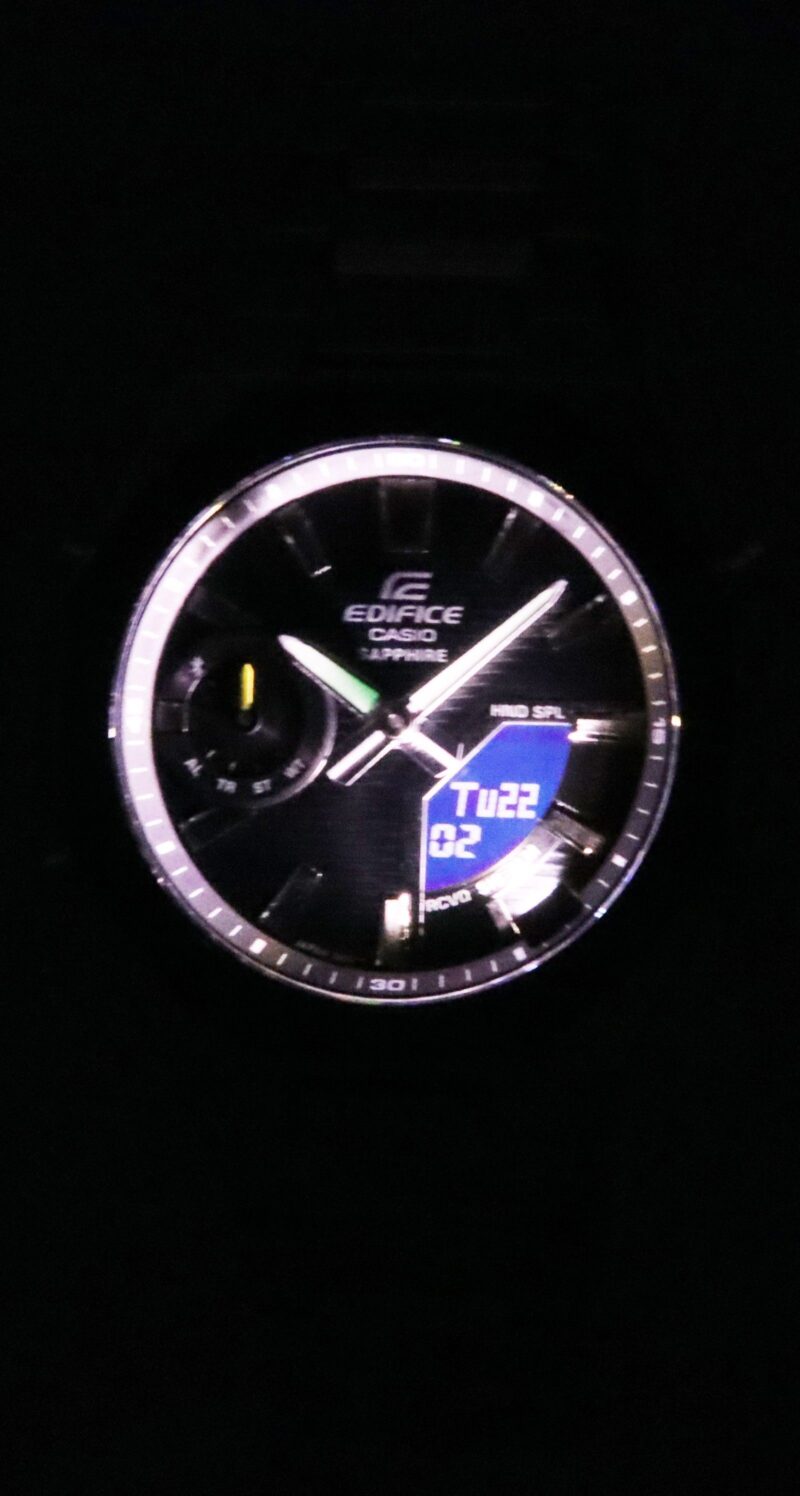 Casio Edifice Analog Digital Smartphone Link Stainless Steel Black Dial Quartz ECB-S10DB-1A 100M Men's Watch