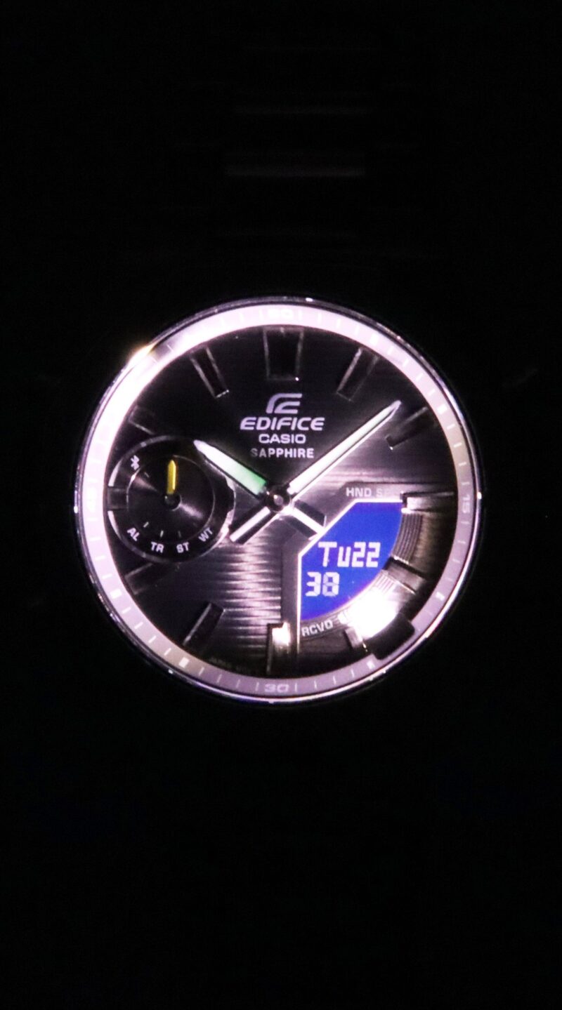 Casio Edifice Analog Digital Smartphone Link Stainless Steel Grey Dial Quartz ECB-S10D-8A 100M Men's Watch