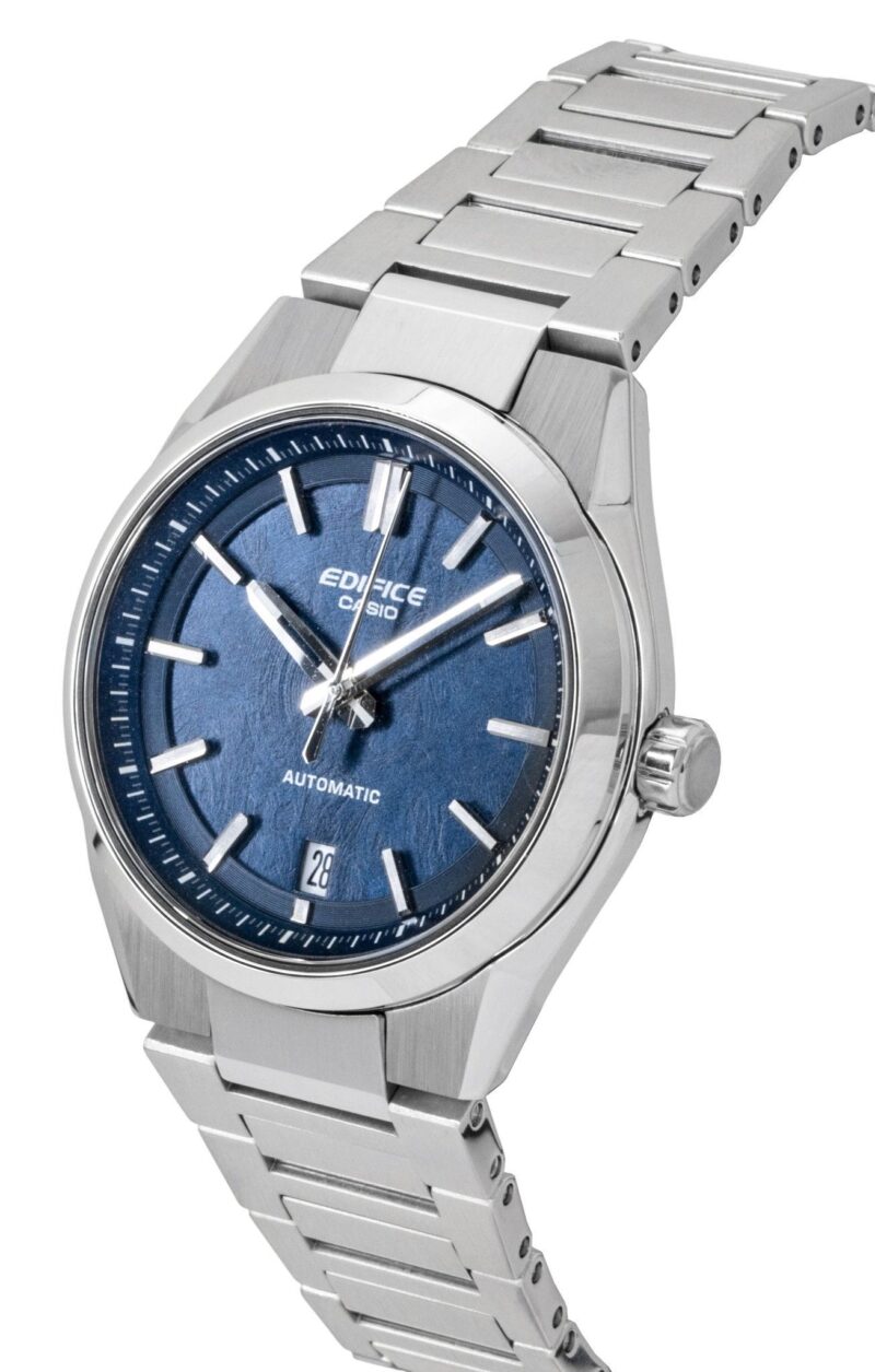 Casio Edifice Analog Stainless Steel Forged Carbon Blue Dial Automatic EFK-100D-2A 100M Men's Watch