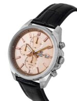 Casio Edifice Analog Standard Chronograph Leather Strap Salmon Dial Quartz EFV-610EL-5A 100M Men's Watch