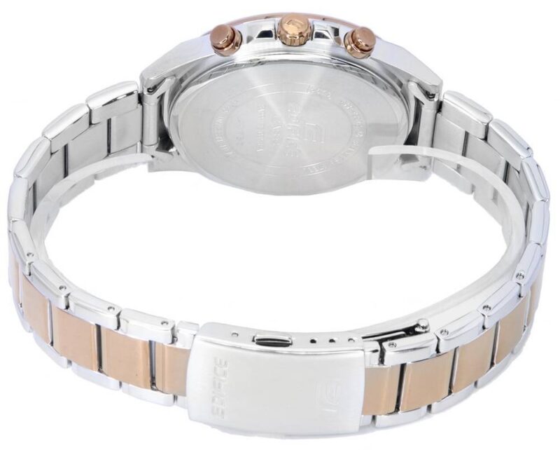 Casio Edifice Black Dial Two Tone Quartz EFR-S572GS-1A EFRS572GS-1 100M Men's Watch