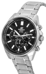 Casio Edifice Standard Chronograph Stainless Steel Black Dial Quartz EFV-650D-1A 100M Men's Watch