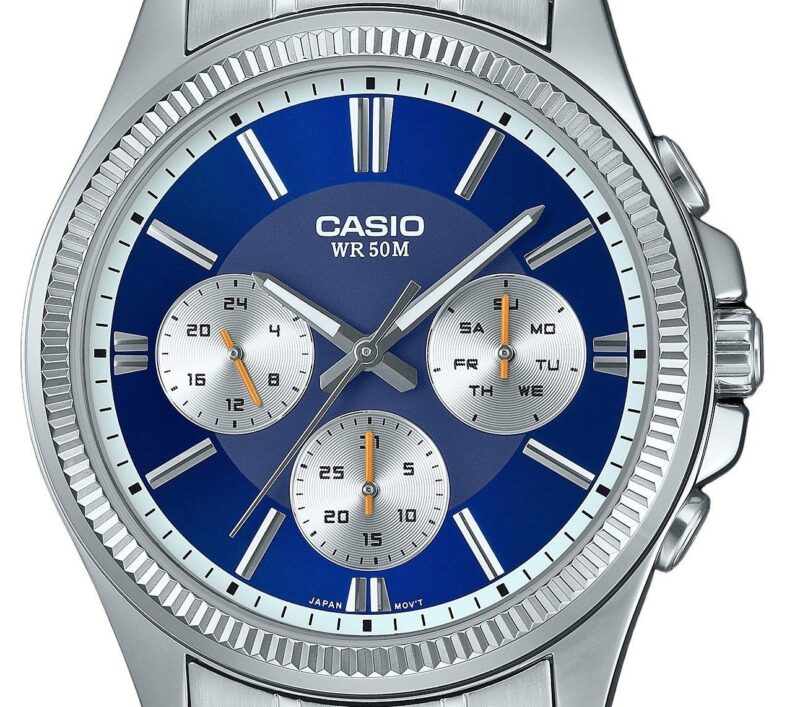 Casio Enticer Analog Stainless Steel Blue Dial Quartz MTP-1375D-2A1 Men's Watch