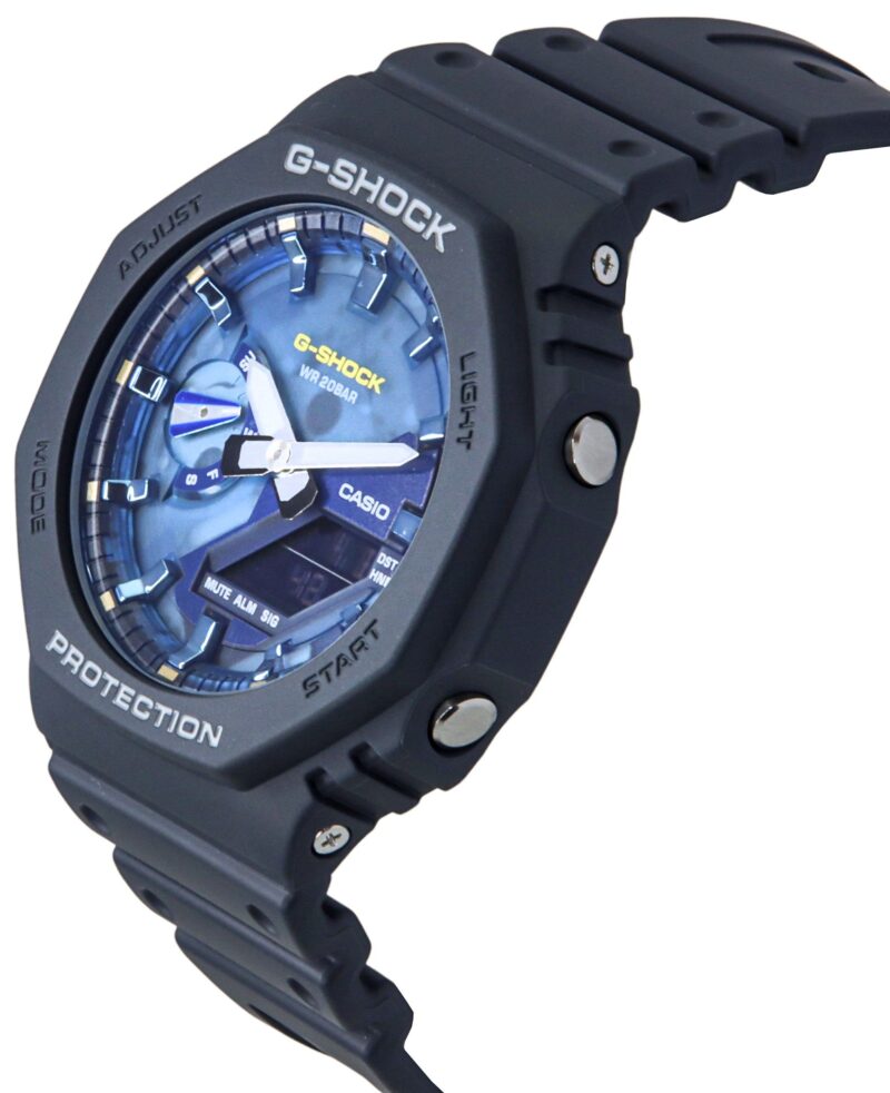 Casio G-Shock Analog Digital Bio-Based Resin Strap Blue Dial Quartz GA-2100AS-2A 200M Men's Watch