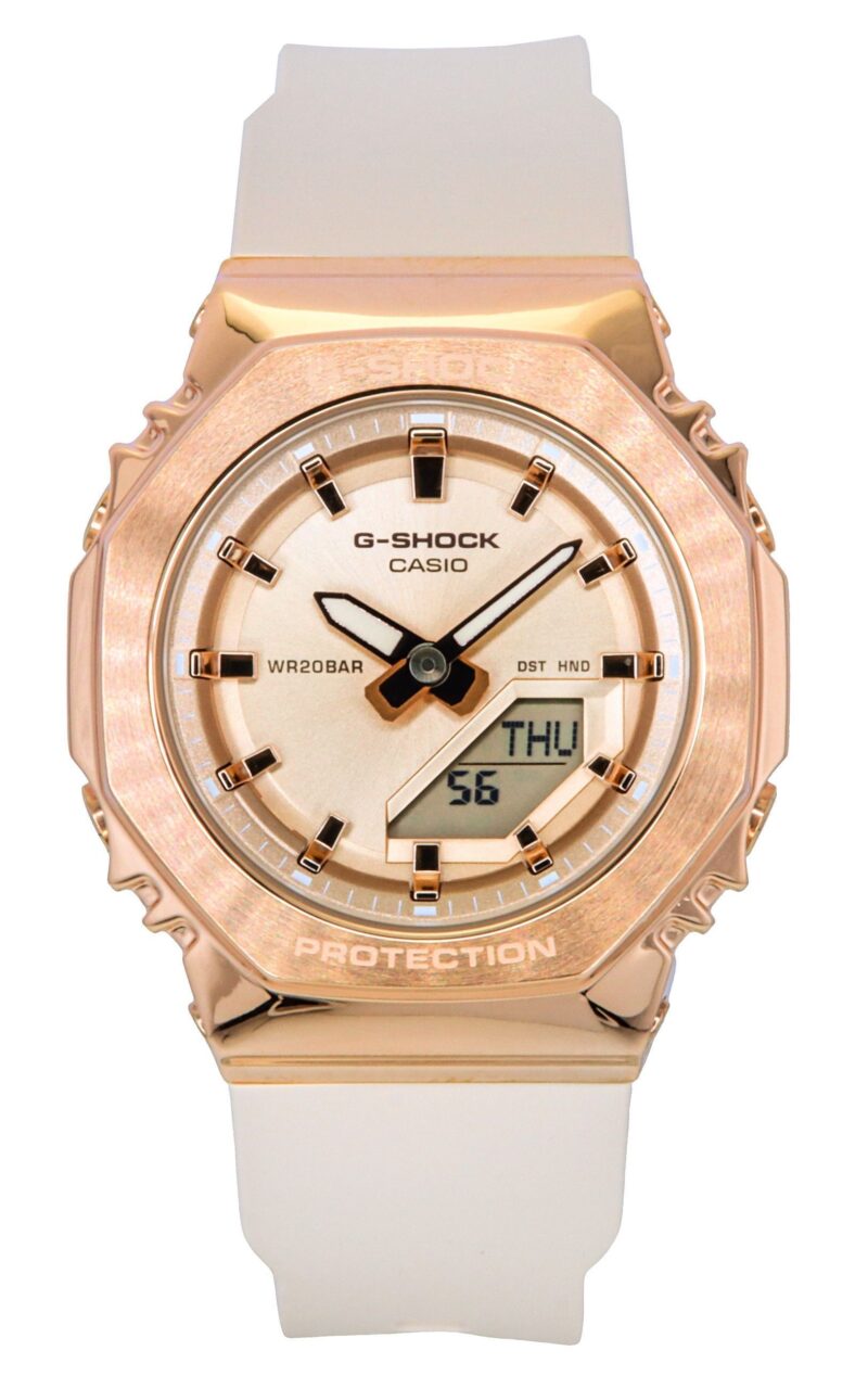Casio G-Shock Analog Digital Bio-Based Resin Strap Rose Gold Dial Quartz GM-S2110PG-4A 200M Women's Watch
