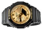 Casio G-Shock Analog Digital Black And Gold Color Resin Strap Quartz GA-2100GB-1A 200M Men's Watch