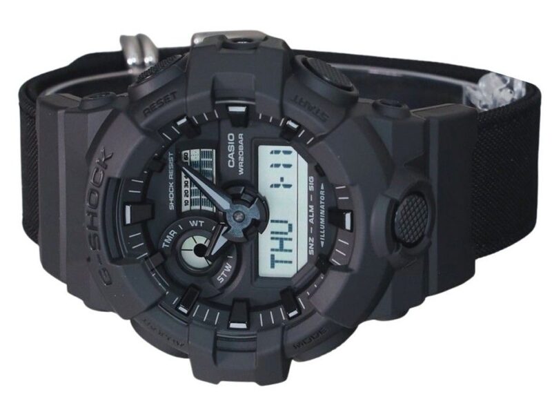 Casio G-Shock Analog Digital Eco Cloth Strap Black Dial Quartz GA-700BCE-1A 200M Men's Watch