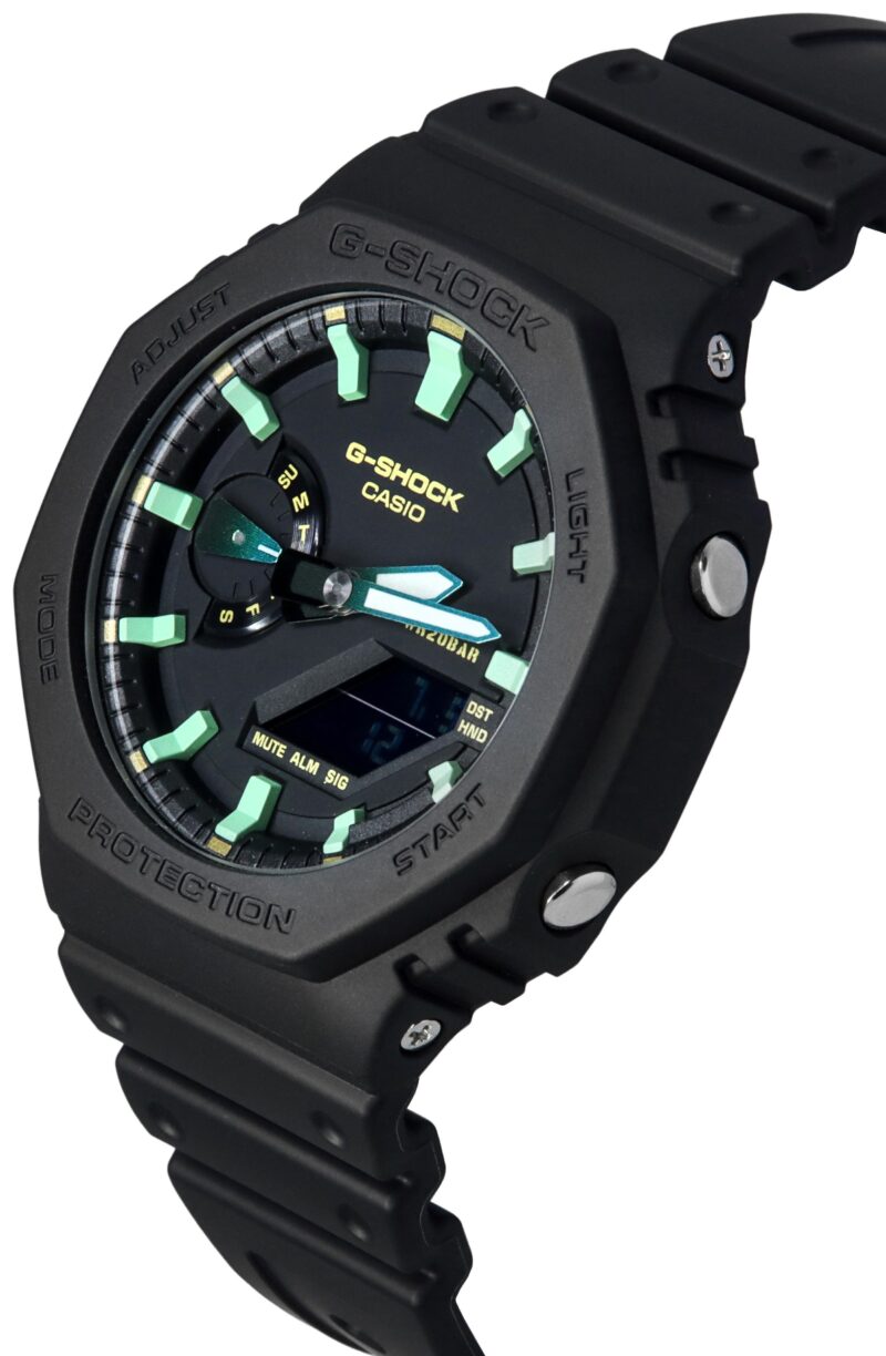 Casio G-Shock Analog Digital Resin Strap Black Dial Quartz GA-2100RC-1A 200M Men's Watch