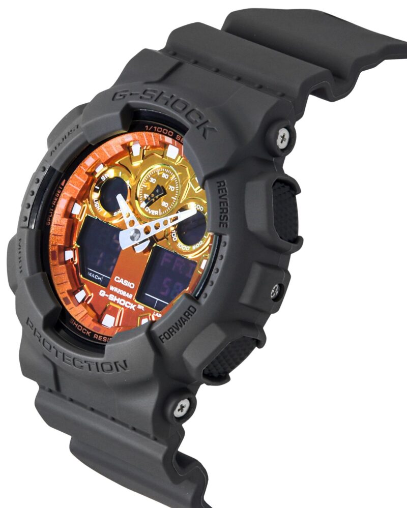 Casio G-Shock Analog Digital Resin Strap Multicolor Dial Quartz GA-100FL-8A 200M Men's Watch
