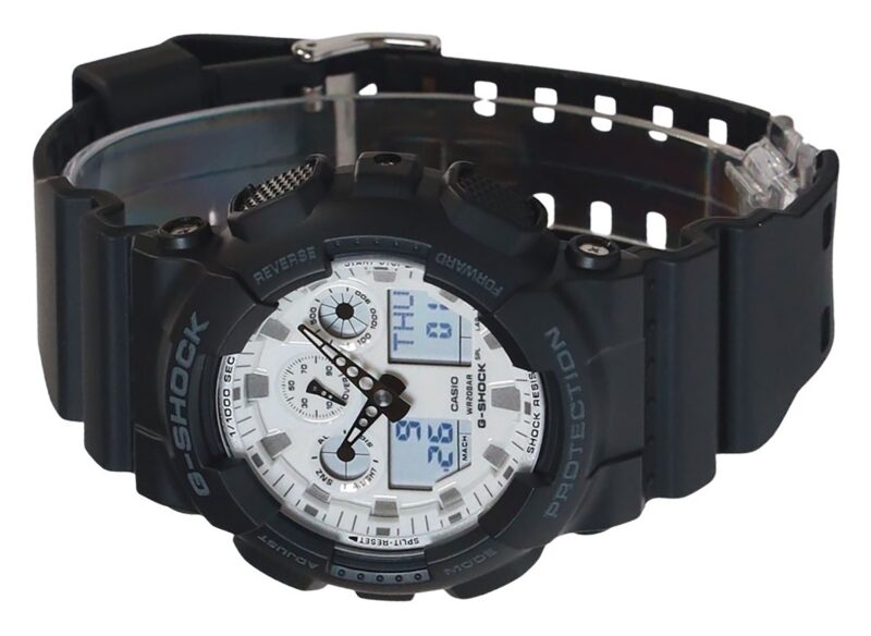 Casio G-Shock Analog Digital Resin Strap White Dial Quartz GA-100WD-1A 200M Men's Watch