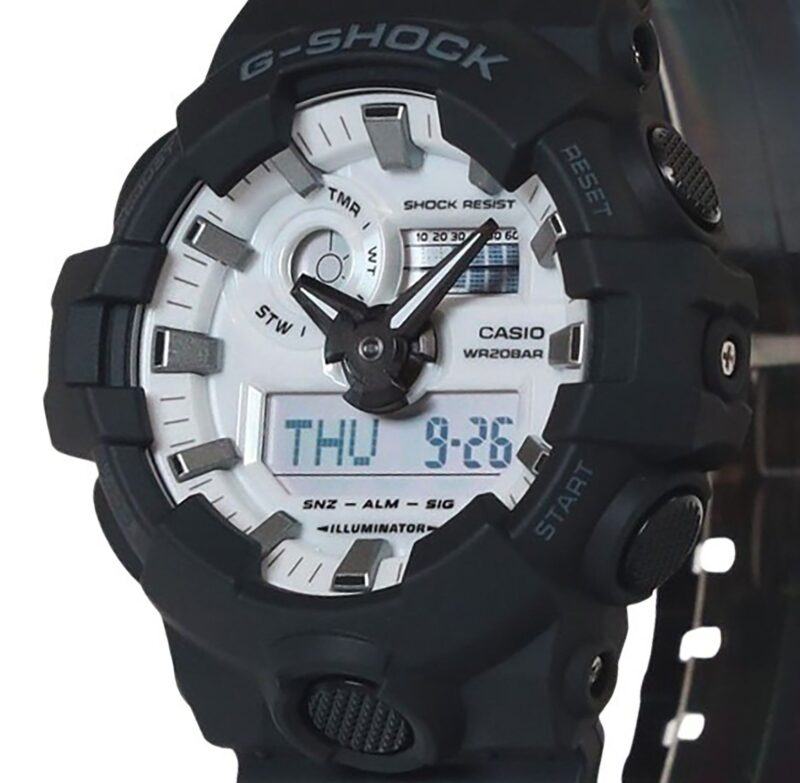Casio G-Shock Analog Digital Resin Strap White Dial Quartz GA-700WD-1A 200M Men's Watch
