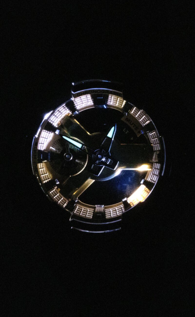 Casio G-Shock Analog Digital Stainless Steel Gold Dial Quartz GM-110BD-1A9 200M Men's Watch