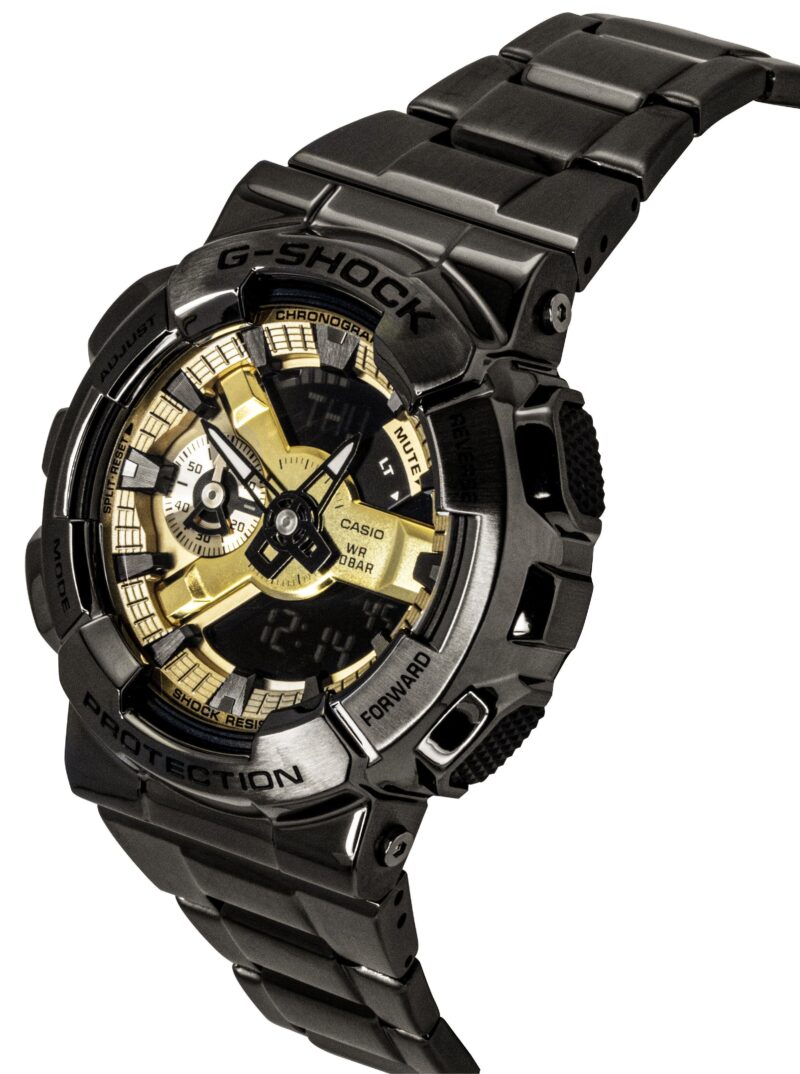 Casio G-Shock Analog Digital Stainless Steel Gold Dial Quartz GM-110BD-1A9 200M Men's Watch