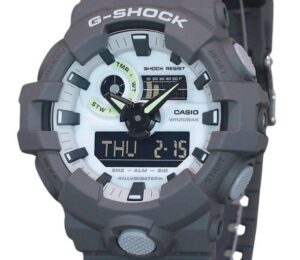 Casio G-Shock Hidden Glow Series Analog Digital Resin Strap Grey Dial Quartz GA-700HD-8A 200M Men's Watch