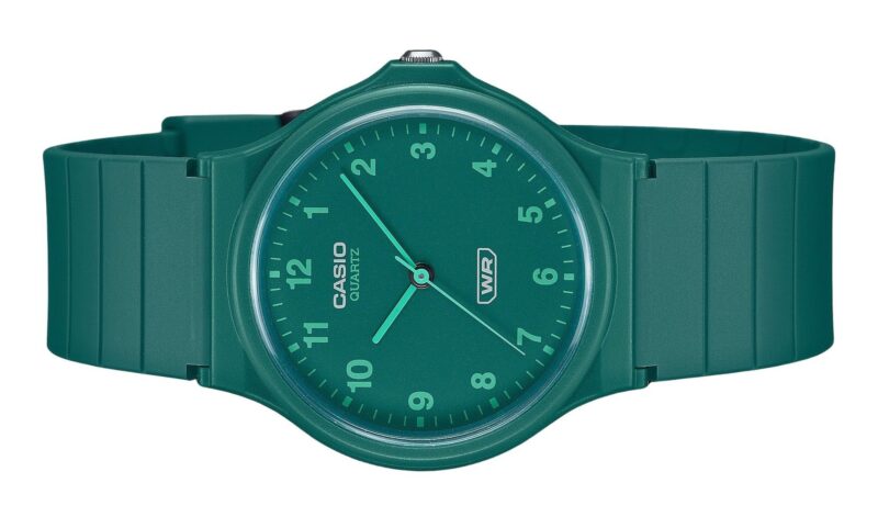 Casio POP Analog Bio Based Resin Strap Green Dial Quartz MQ-24B-3B Unisex Watch