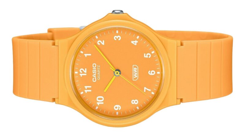 Casio POP Analog Bio Based Resin Strap Orange Dial Quartz MQ-24B-9B Unisex Watch
