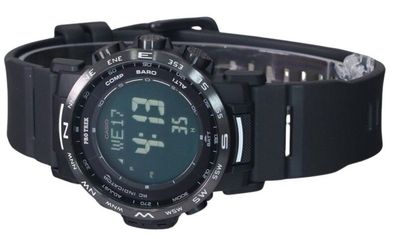 Casio Pro Trek Climber Digital Bio-Based Resin Strap Tough Solar PRW-35Y-1B 100M Men's Watch