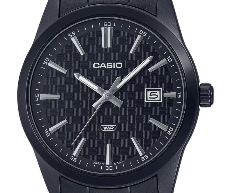 Casio Standard Analog Black Ion Plated Stainless Steel Black Dial Quartz MTP-VD03B-1A Men's Watch