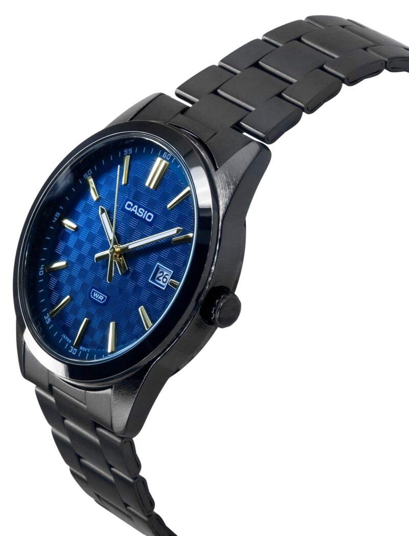 Casio Standard Analog Black Ion Plated Stainless Steel Blue Dial Quartz MTP-VD03B-2A Men's Watch