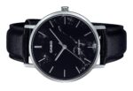 Casio Standard Analog Black Leather Strap Marble Inspired Black Dial Quartz MTP-VT01LM-1A Men's Watch