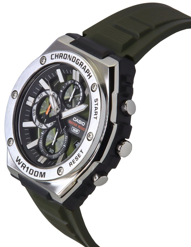 Casio Standard Analog Chronograph Resin Strap Green Dial Quartz MWA-300H-3AV 100M Men's Watch